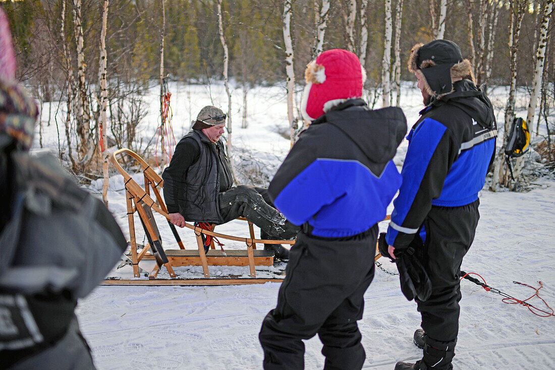 Wilderness husky sledding taiga tour with Bearhillhusky in Rovaniemi, Lapland, Finland