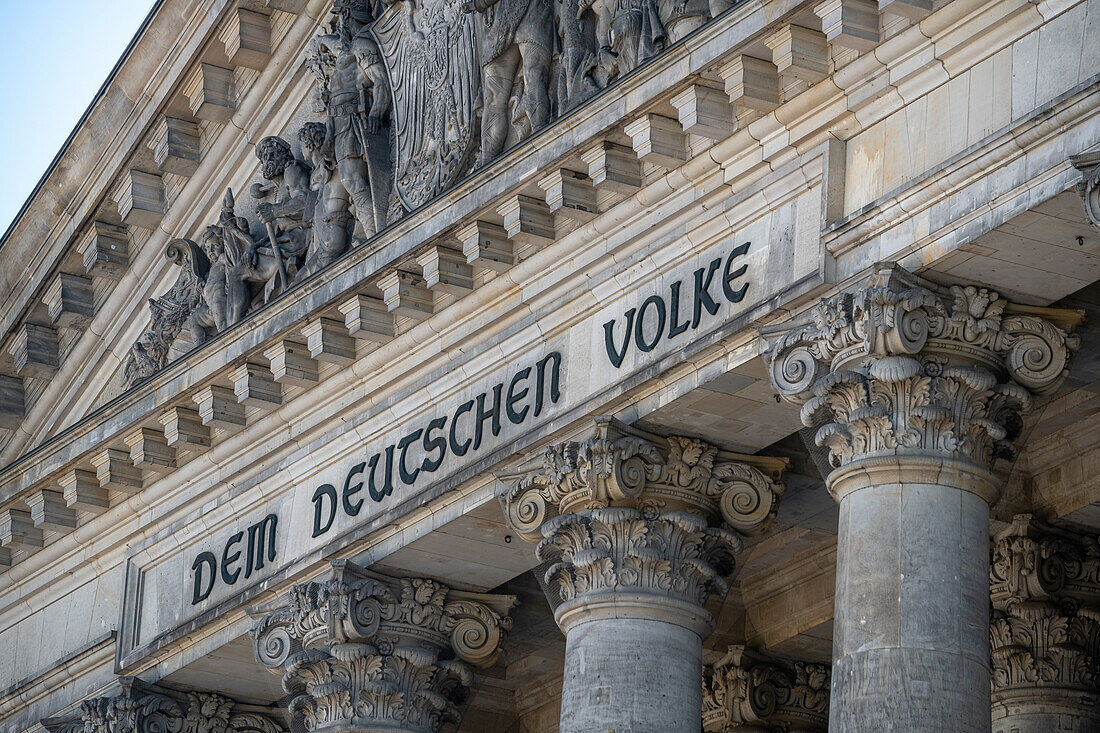 Reichstag Building Dem Deutschen Volke in Berlin Germany