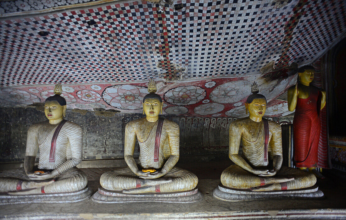 Dambulla cave temple or Golden Temple of Dambulla, World Heritage Site in Sri Lanka