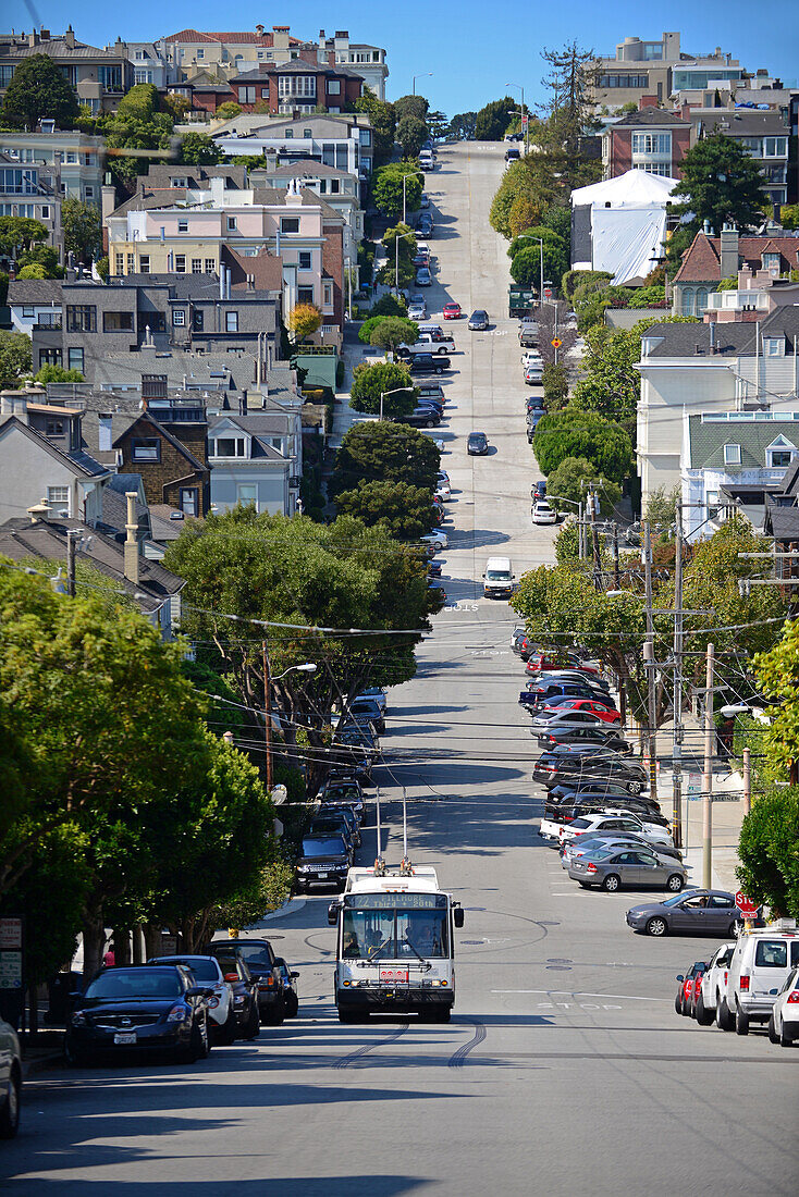 Steep streets of San Francisco, California.