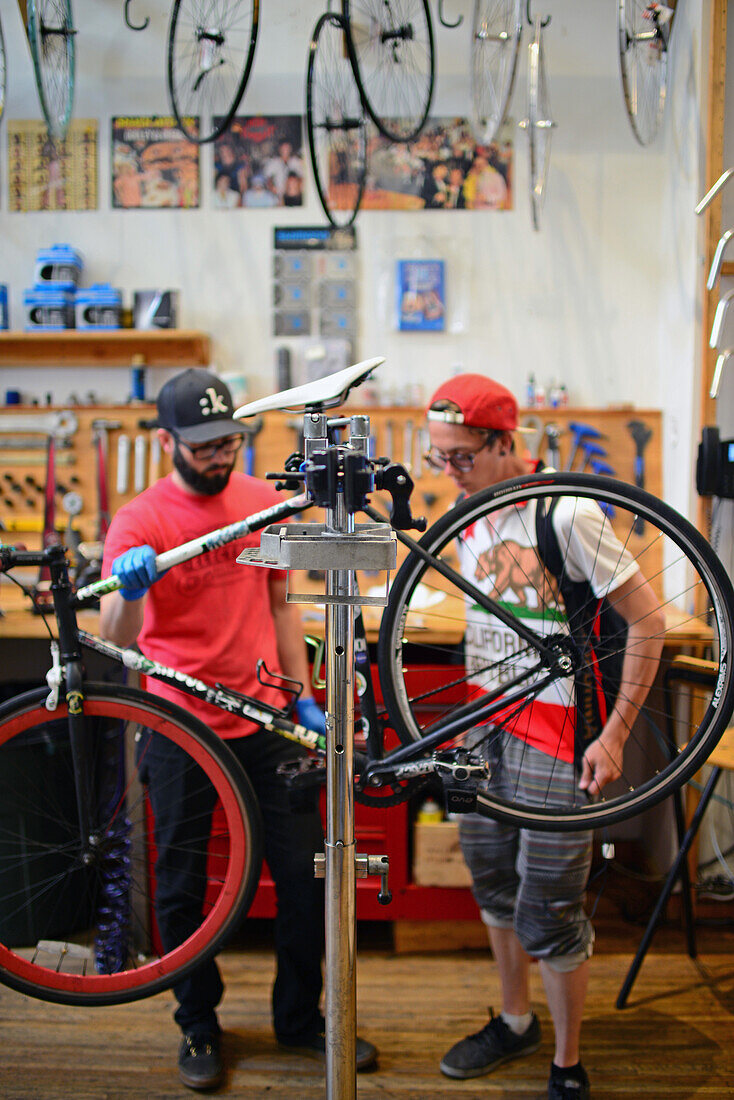 Huckleberry bicycles store in San Francisco, California.