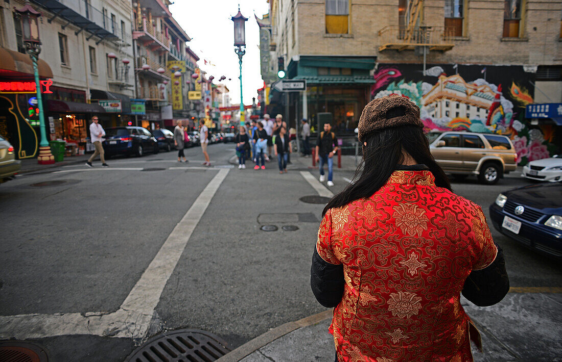 Streets of Chinatown in San Francisco, California.