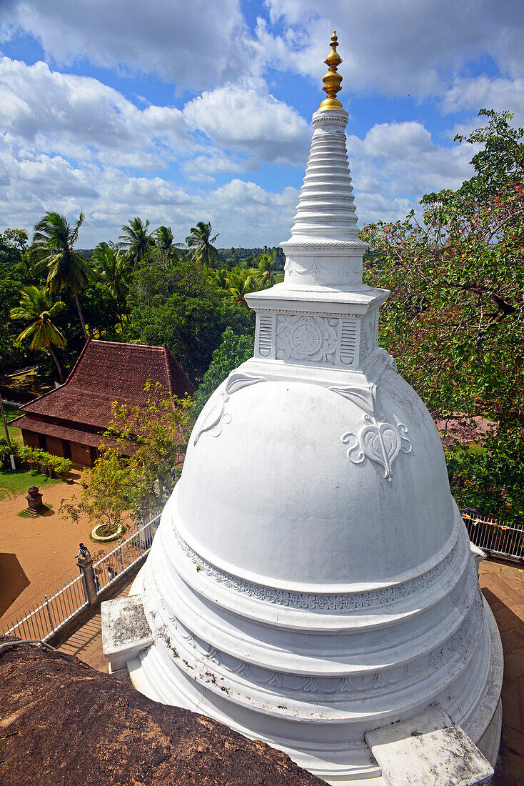 View from the Dagaba at Isurumuniya, Buddhist temple situated near to the Tissa Wewa (Tisa tank), Anuradhapura.