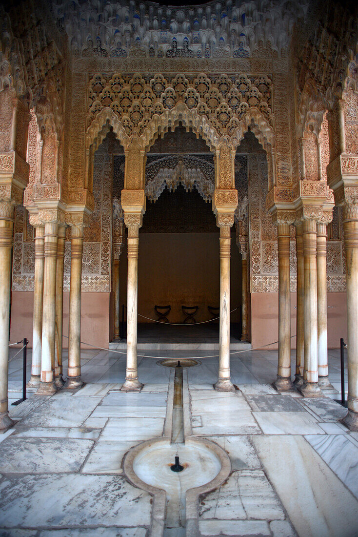 Palace of the Lions (Palacio de los Leones) at The Alhambra, palace and fortress complex located in Granada, Andalusia, Spain