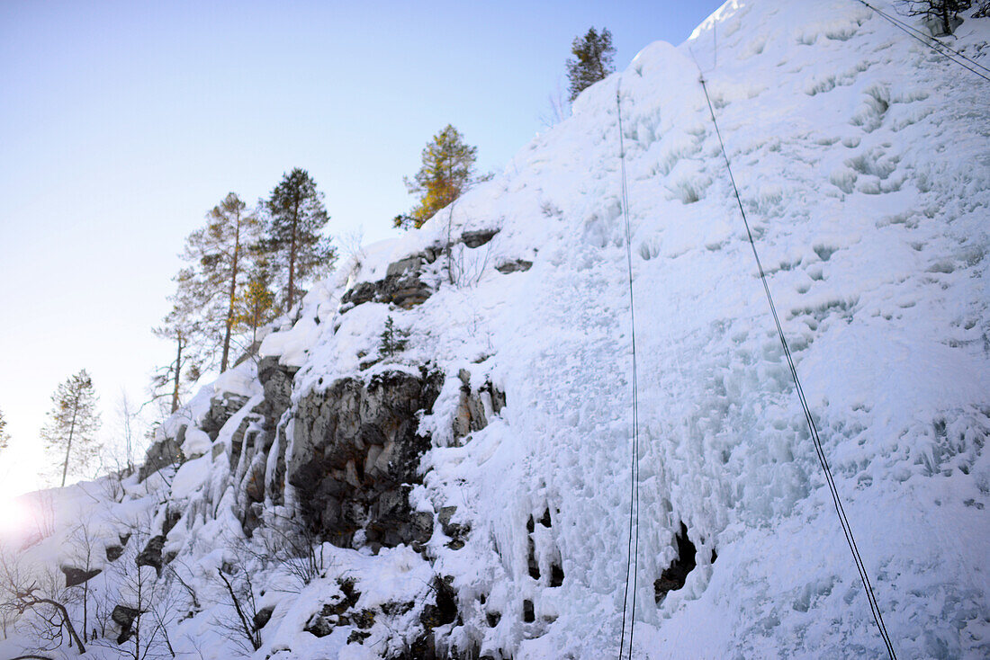 Ice Climbing in Pyh?, Lapland, Finland