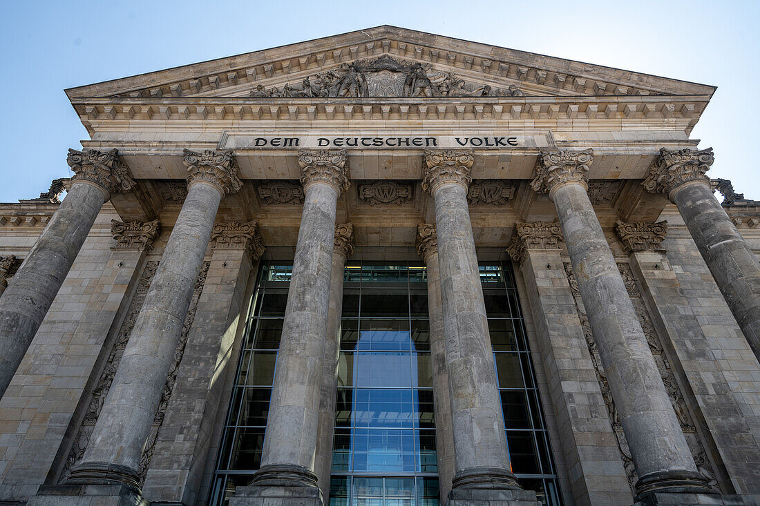 Reichstag Building Dem Deutschen Volke in Berlin Germany