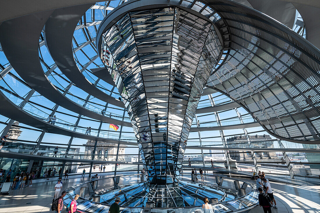 Reichstag Building Spriral view in Berlin Germany