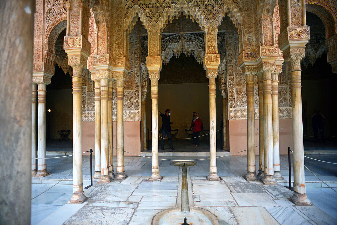 Palace of the Lions (Palacio de los Leones) at The Alhambra, palace and fortress complex located in Granada, Andalusia, Spain