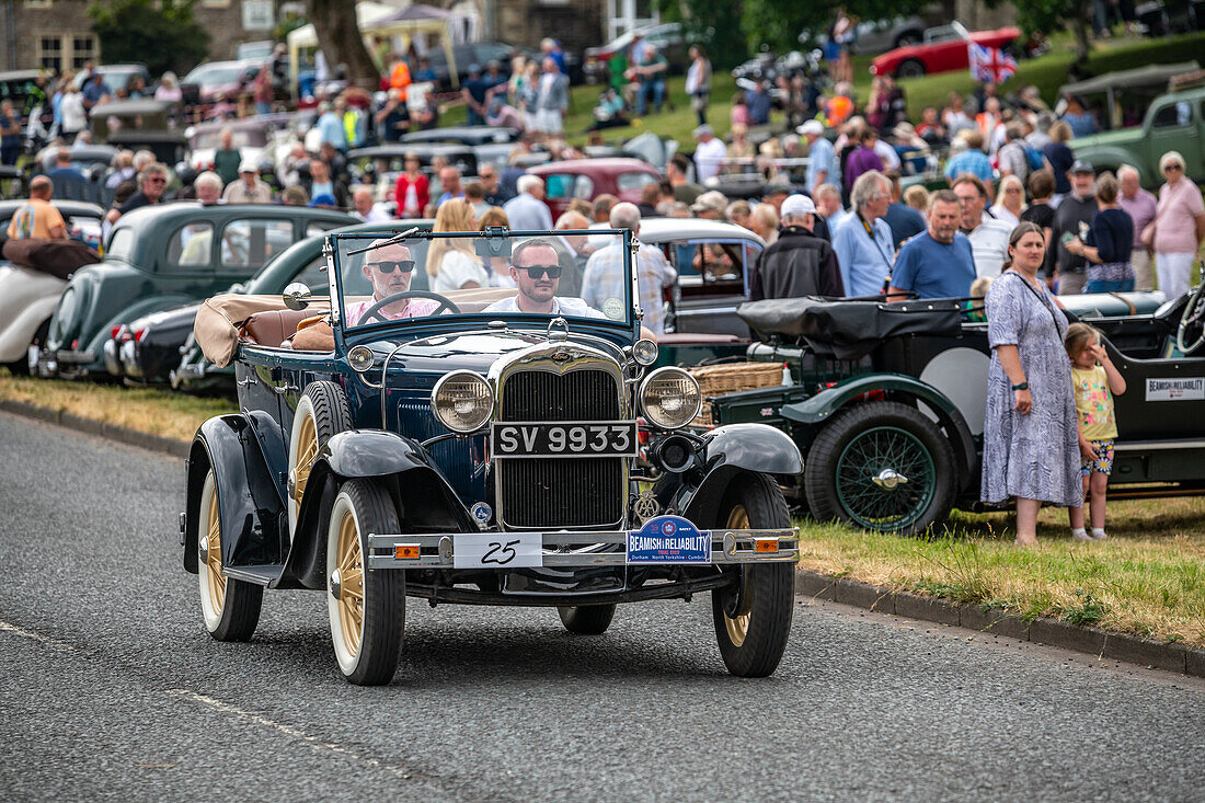 Classic cars in the Beamish Reliability Trial in Bainbridge Yorkshire 2023