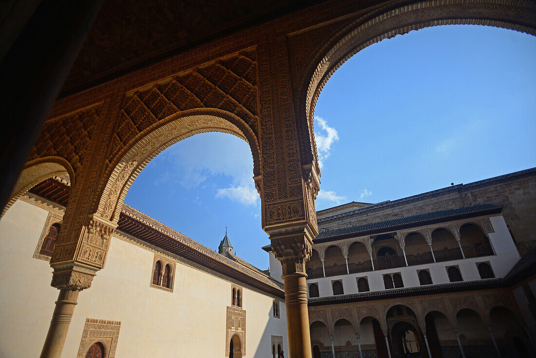 Nasridenpaläste in der Alhambra, Palast- und Festungskomplex in Granada, Andalusien, Spanien