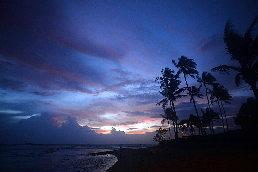 Hikkaduwa beach at sunset, Sri Lanka