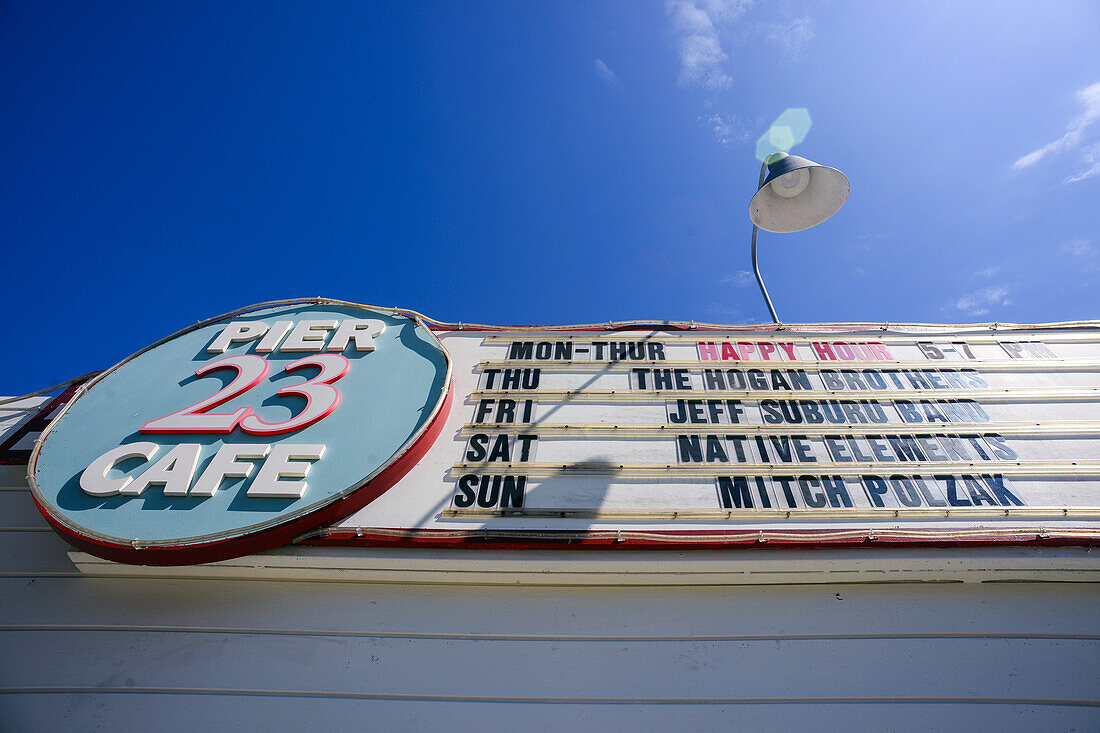 Pier 23 Cafe im Hafen von San Francisco, Kalifornien