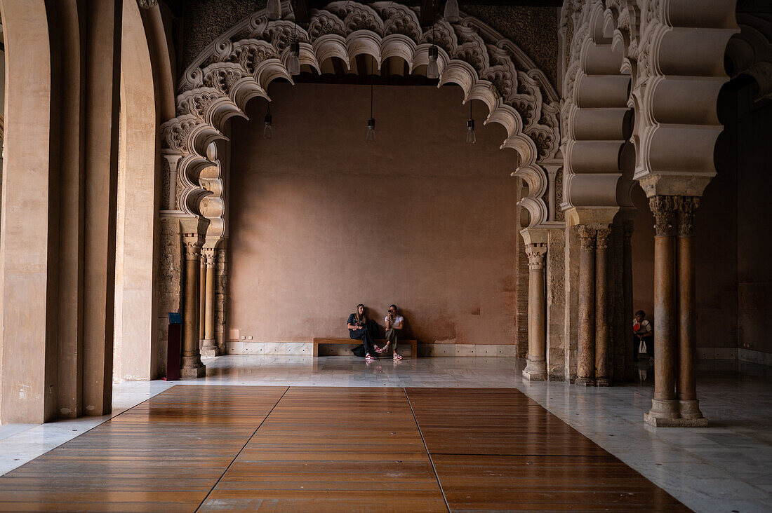 The Aljaferia Palace is a fortified medieval palace built during the second half of the 11th century in the Taifa of Zaragoza in Al-Andalus, present day Zaragoza, Aragon, Spain.