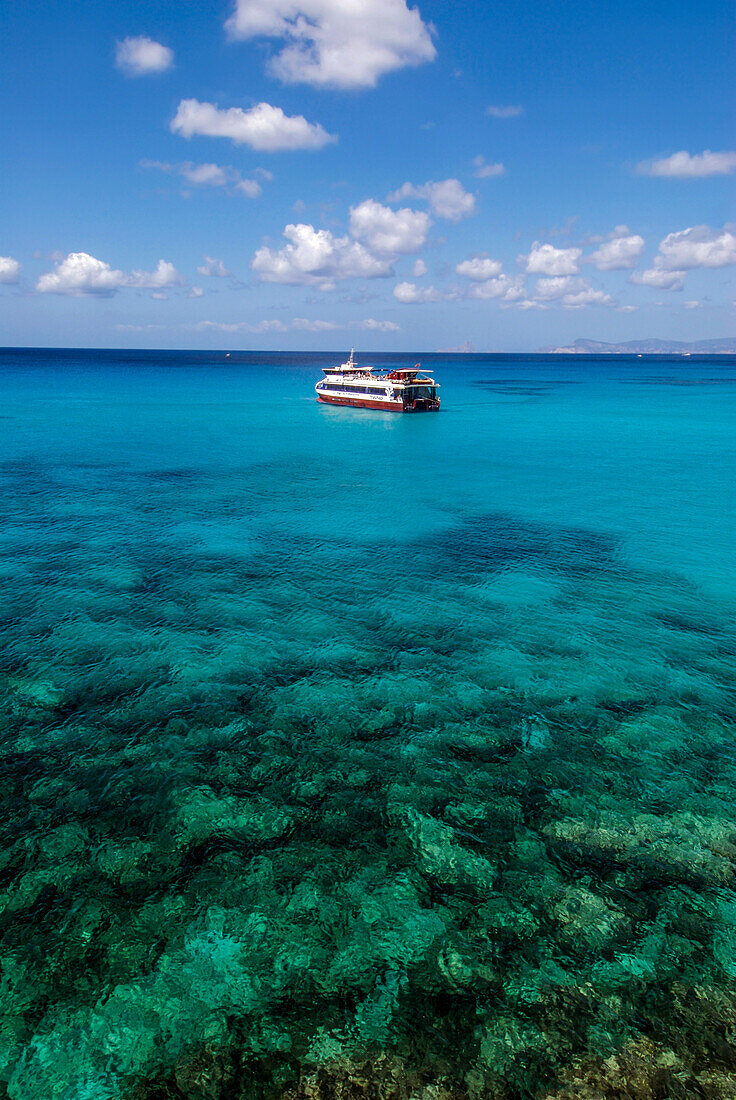 Cala Saona beach in Formentera, Balearic Islands, Spain