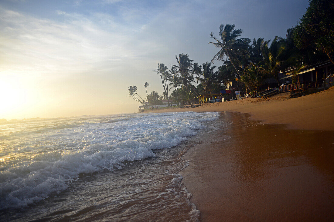 Hikkaduwa beach at sunset, Sri Lanka