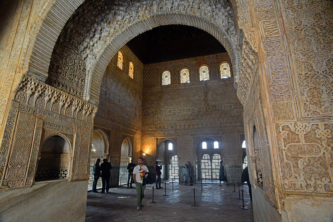 Nasrid Palaces at The Alhambra, palace and fortress complex located in Granada, Andalusia, Spain