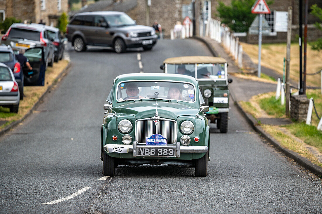 Classic cars in the Beamish Reliability Trial in Bainbridge Yorkshire 2023