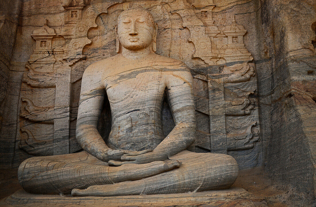 Gal Vihara, also known as Gal Viharaya and originally as the Uttararama, rock temple in The Ancient City Polonnaruwa, Sri Lanka