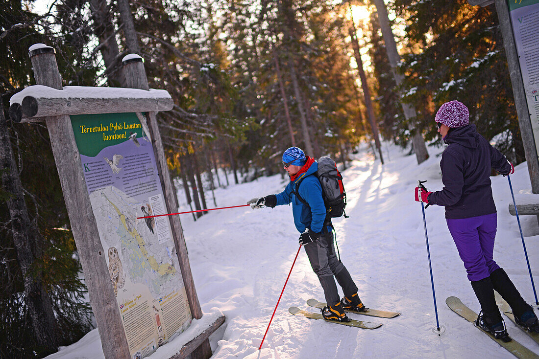 Altai-Skifahren im Skigebiet Pyha, Lappland, Finnland