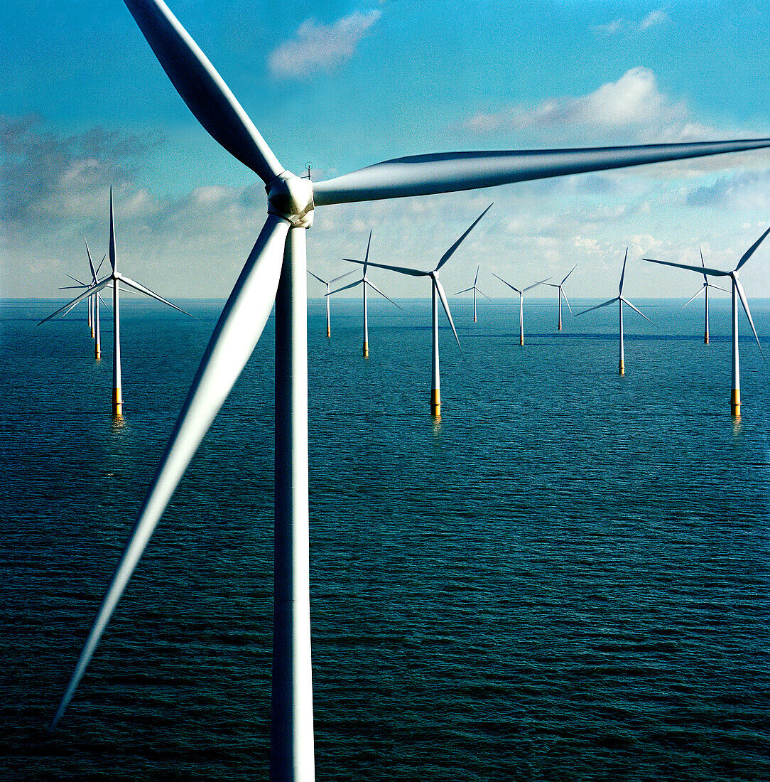 UK, Wales, Powys, Offshore wind farm