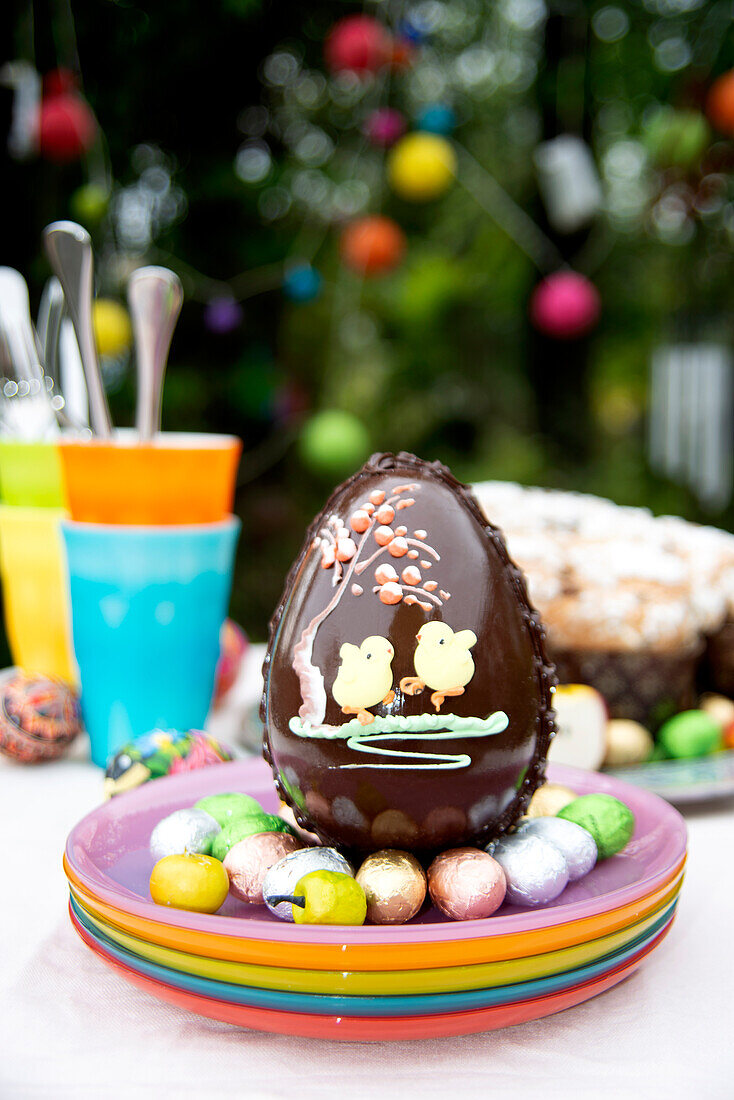 Italy, Turin, Colorful chocolate Eater eggs