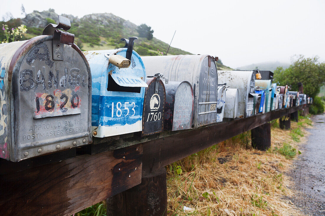 Mailboxes In A Row; California, United States Of America