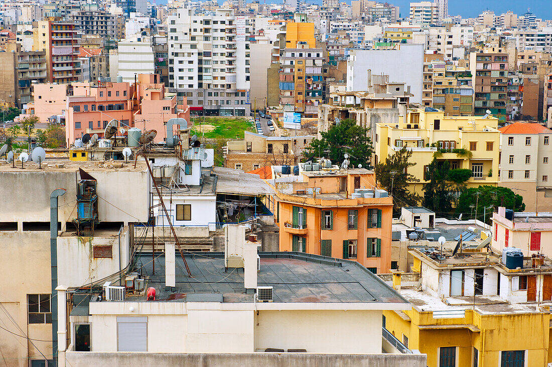 Bunte Gebäude in der Stadt Beirut; Beirut, Libanon