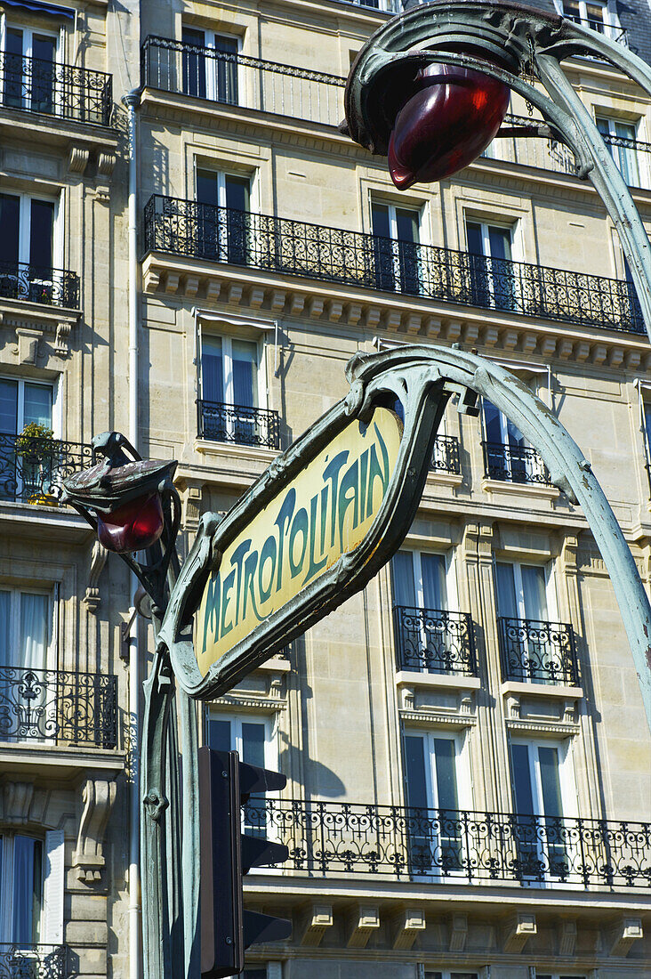 Sign For The Metropolitain, The Public Rail Transit; Paris, France