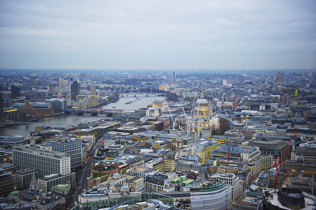 View Of The City Of London And River Thames; London, England