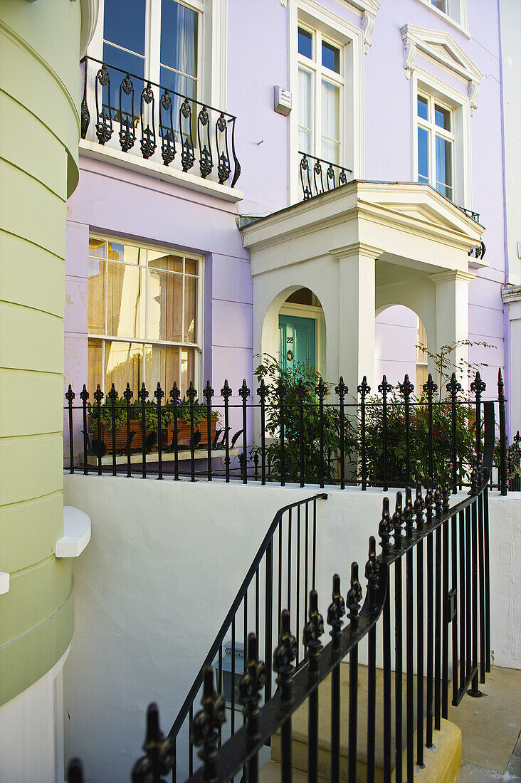 A Violet Residential Building With White Trim, Primrose Hill; London, England