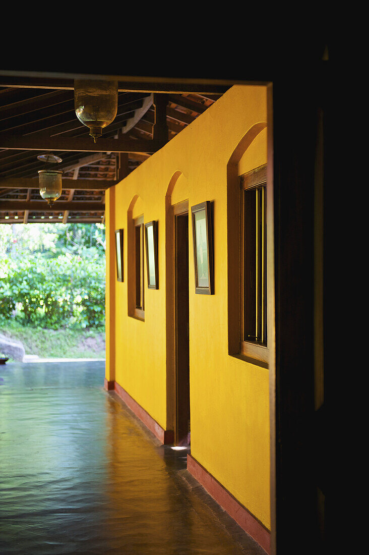 Sunlight Illuminating A Yellow Wall; Ulpotha, Embogama, Sri Lanka