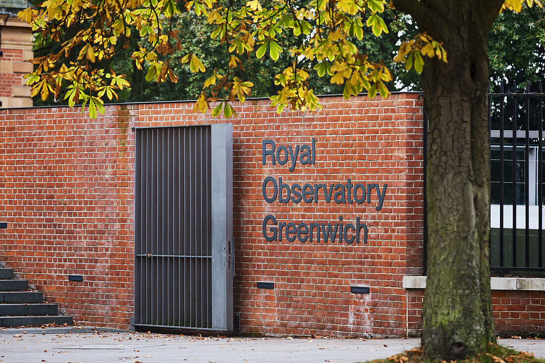 Entrance To The Royal Observatory With Autumn Colour; London, England