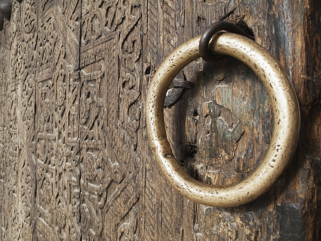 Wooden Door Of Mohammed Rakhim Khan Madrassah, Ichan Kala Old City, Kizilkum Desert; Khiva, Khwarezm Region, Uzbekistan