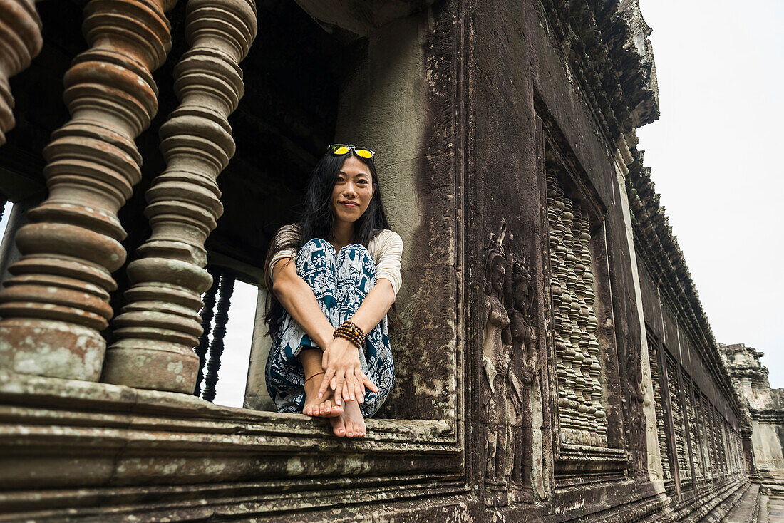 Der beeindruckendste Tempel von Angkor, erbaut von König Suryavarman Ii im 12. Jahrhundert, gewidmet Vishnu; Siem Reap, Kambodscha