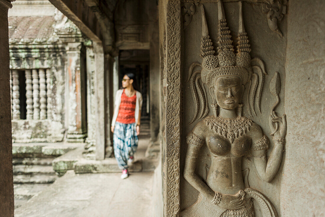 Der beeindruckendste Tempel von Angkor, erbaut von König Suryavarman Ii im 12. Jahrhundert, gewidmet Vishnu; Siem Reap, Kambodscha