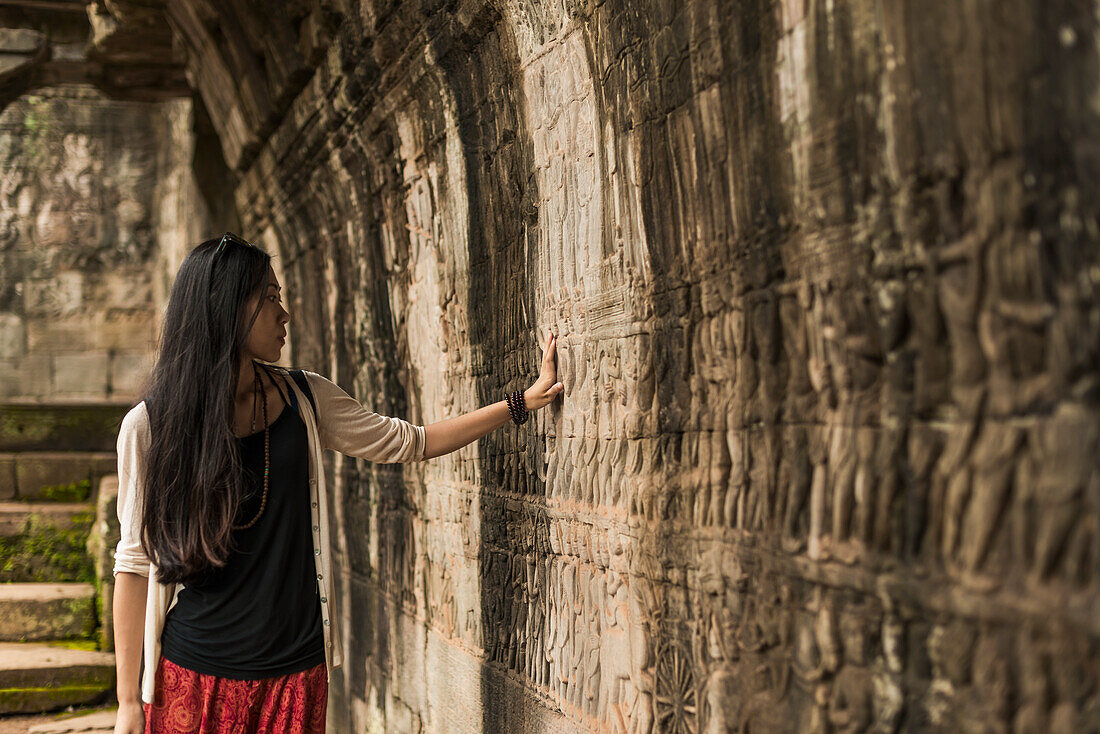 Impressive Buddha's Faces In Bayon Wat, Built By The King Jayavarman Vii In The End Of Twelfth Century, From Angkor; Siem Reap, Cambodia