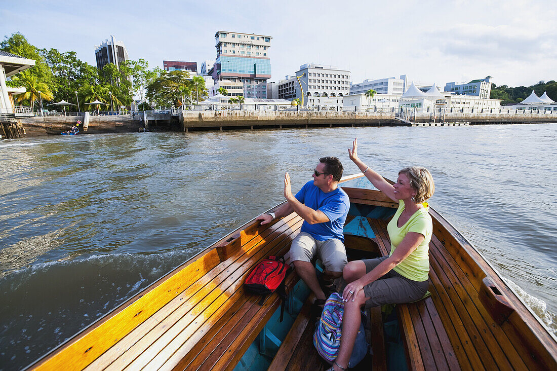 A Couple Taking A River Boat Ride; Bandar Seri Begawan, Brunei