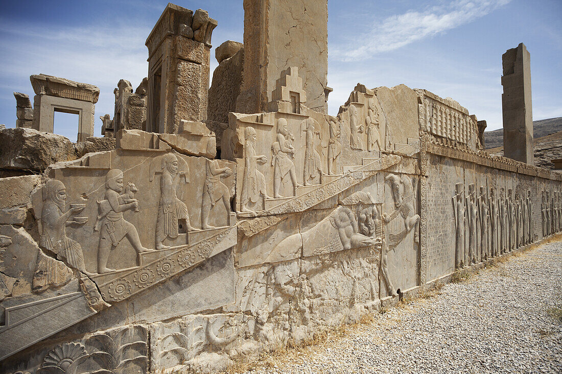 Bas Reliefs Of Servants, Winter Palace Of Darius (Tashara); Persepolis, Iran