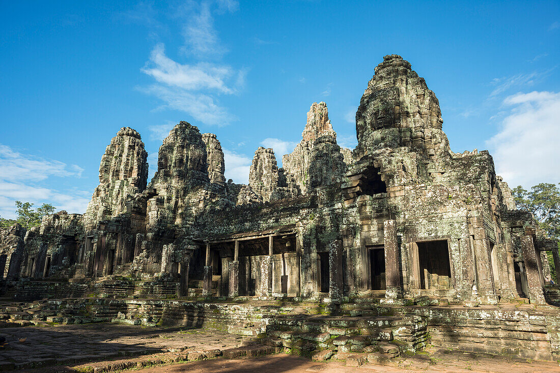 Impressive Buddha's Faces In Bayon Wat, Built By The King Jayavarman Vii In The End Of The Twelfth Century, From Angkor; Siem Reap, Cambodia