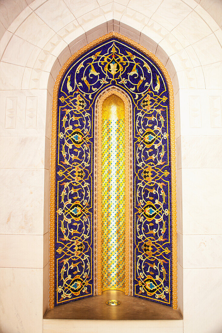 Fliesendekoration, Große Moschee Sultan Qaboos; Muscat, Oman