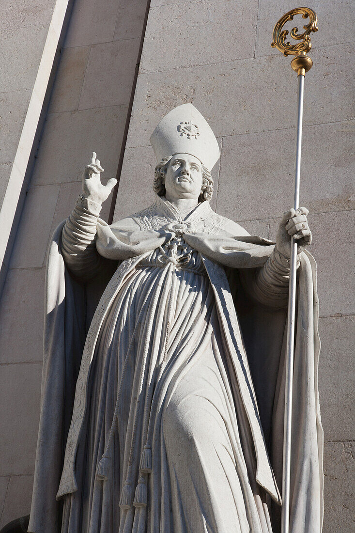 Statue On Facade Of The Cathedral; Salzburg, Austria