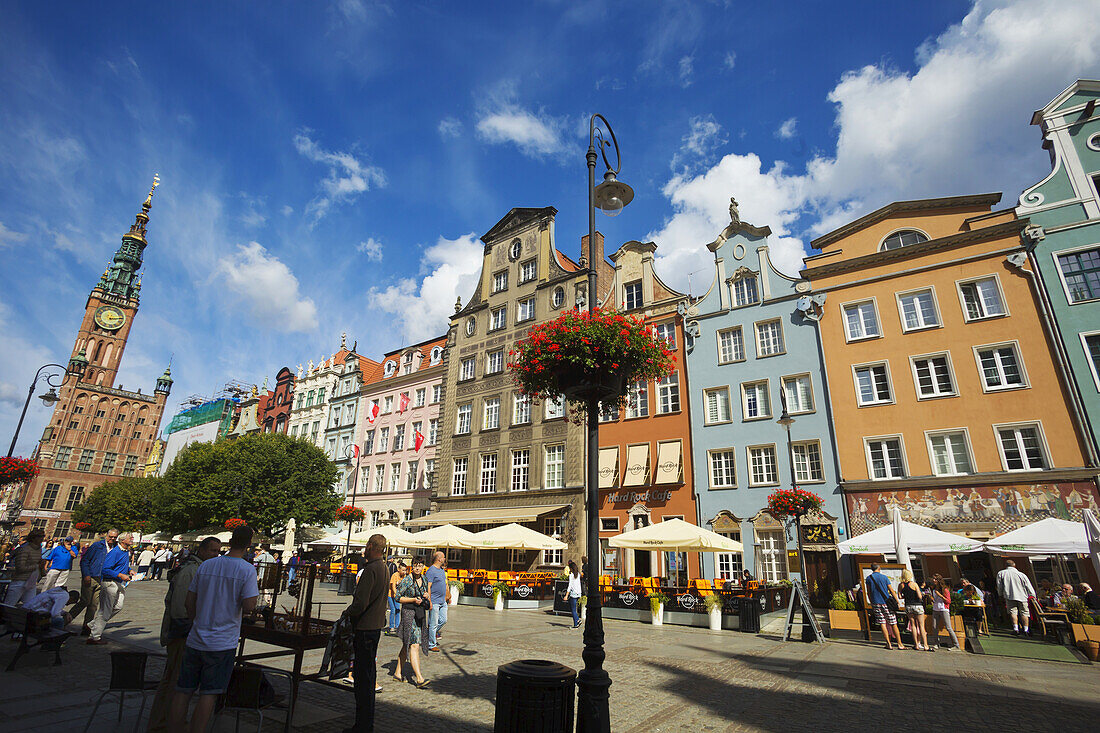 Gdansk Town Hall Clock Tower On Long Market Street, Old Town; Gdansk, Poland