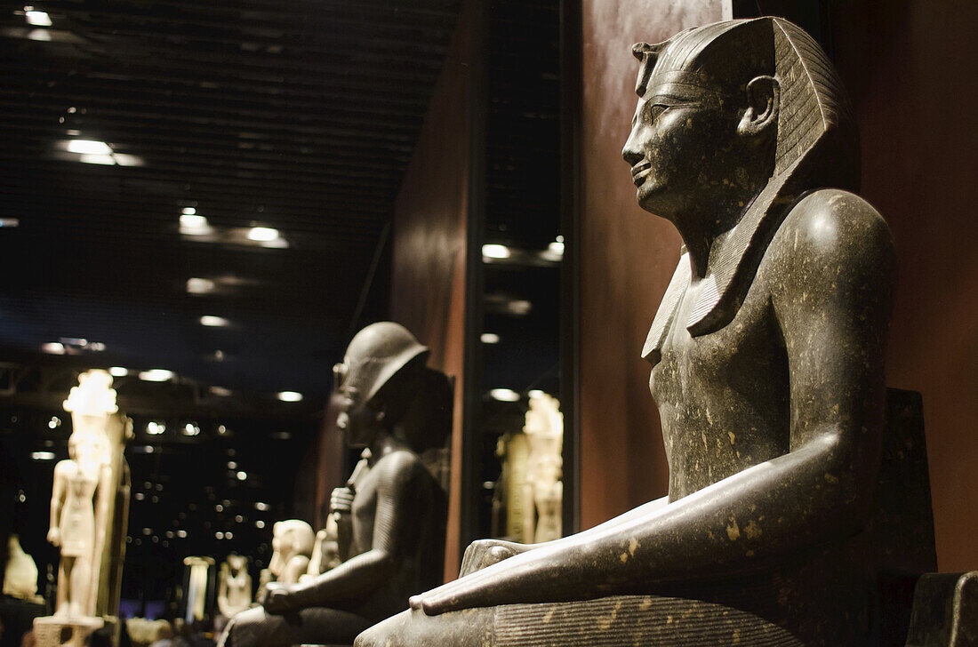 Statues In The Egyptian Museum; Turin, Piedmont, Italy