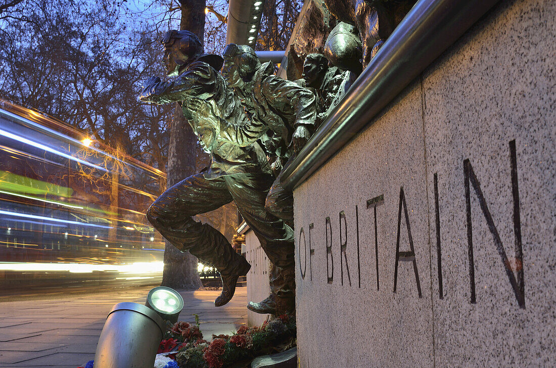 Bronze Monument Commemorating The Battle Of Britain During Wwii, Victoria Embankment; London, England