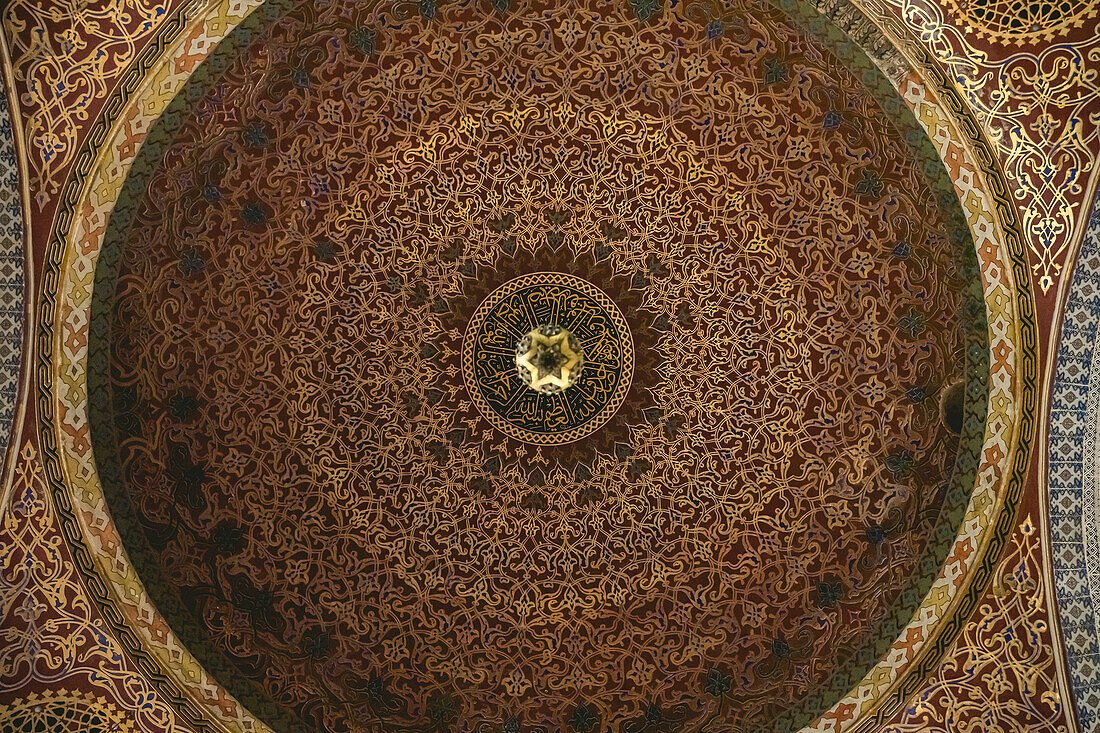 Ornate mosaic in a cupola in Topkapi Palace; Istanbul, Turkey