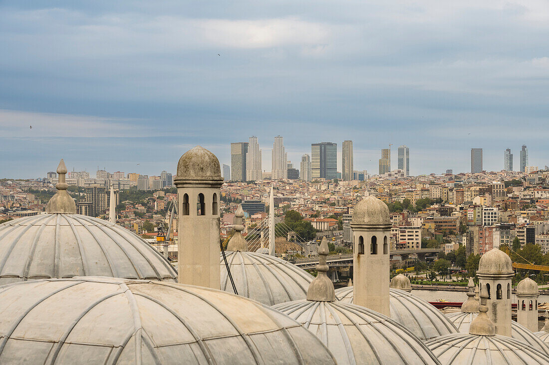 Cityscape of Istanbul viewed from Suleymaniye Mosque; Istanbul, Turkey