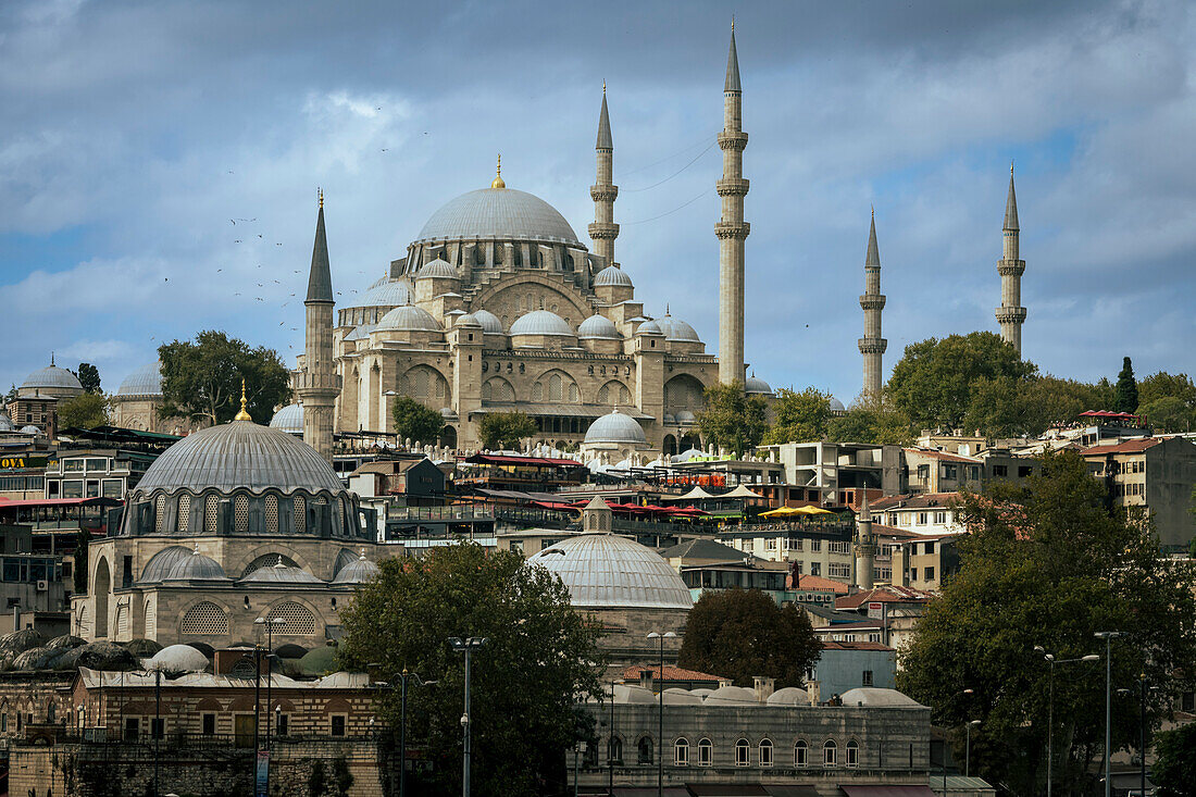 Suleymaniye Mosque on top of the hill; Istanbul, Turkey