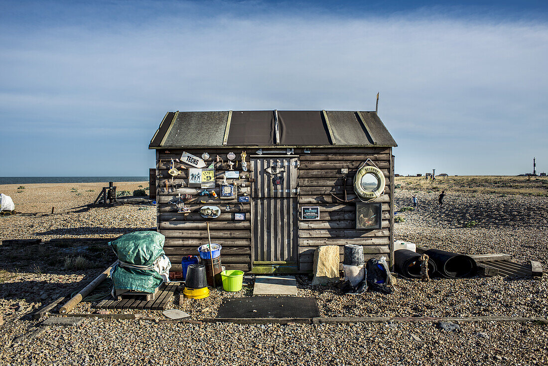 Old Wooden Fishing Shed On A Shingle Beach; Dungeness, Kent, England