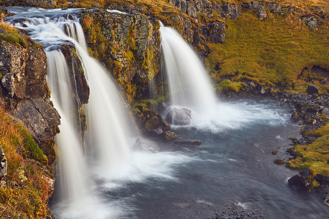 Kirkjufellsfoss Falls, Snaefellsnes; Grundarfjordur, Iceland