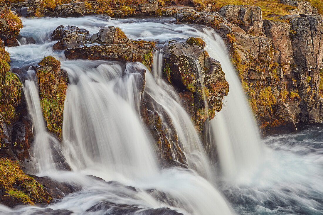 Kirkjufellsfoss Falls, Snaefellsnes; Grundarfjordur, Iceland